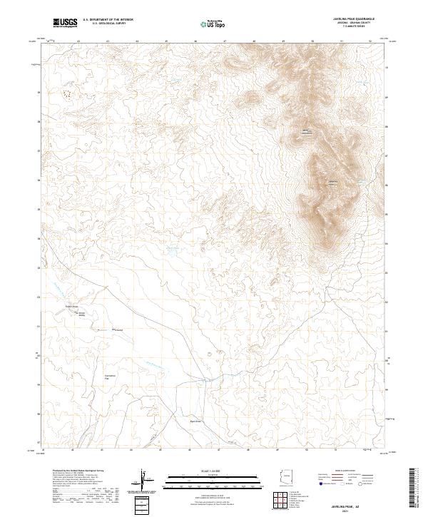 US Topo 7.5-minute map for Javelina Peak AZ