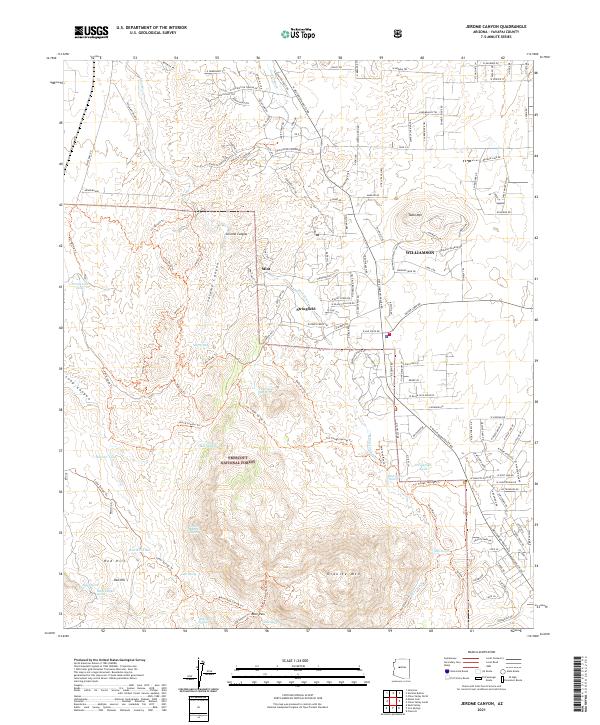 US Topo 7.5-minute map for Jerome Canyon AZ