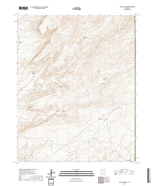 US Topo 7.5-minute map for John Daw Mesa AZ