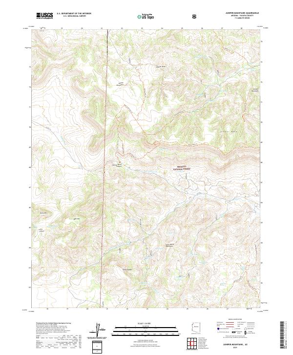 US Topo 7.5-minute map for Juniper Mountains AZ
