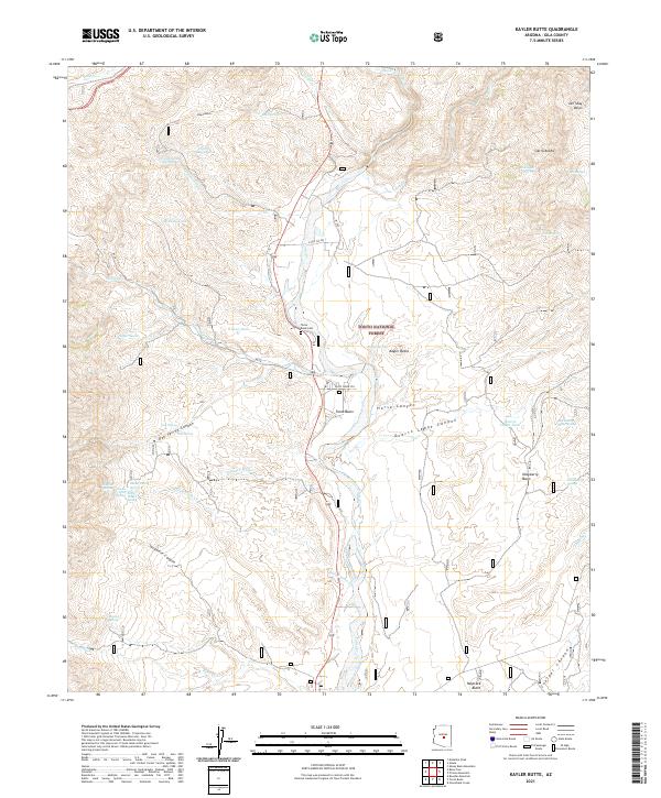 US Topo 7.5-minute map for Kayler Butte AZ