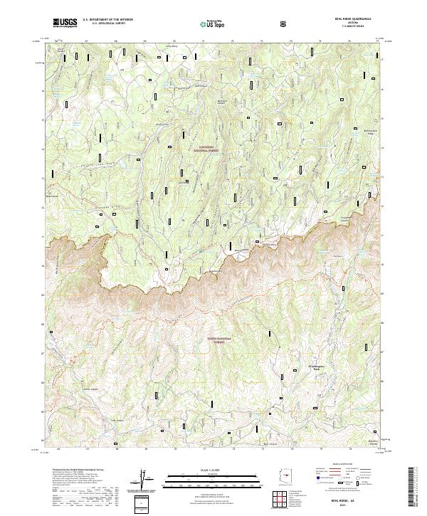 US Topo 7.5-minute map for Kehl Ridge AZ
