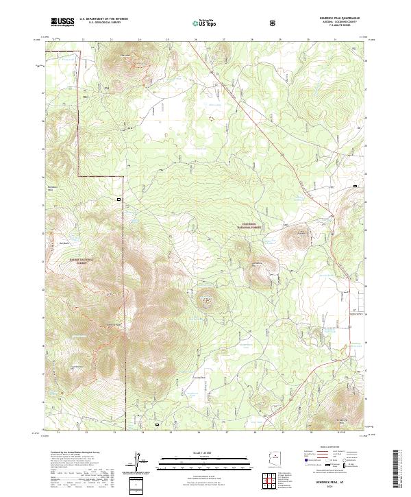 US Topo 7.5-minute map for Kendrick Peak AZ
