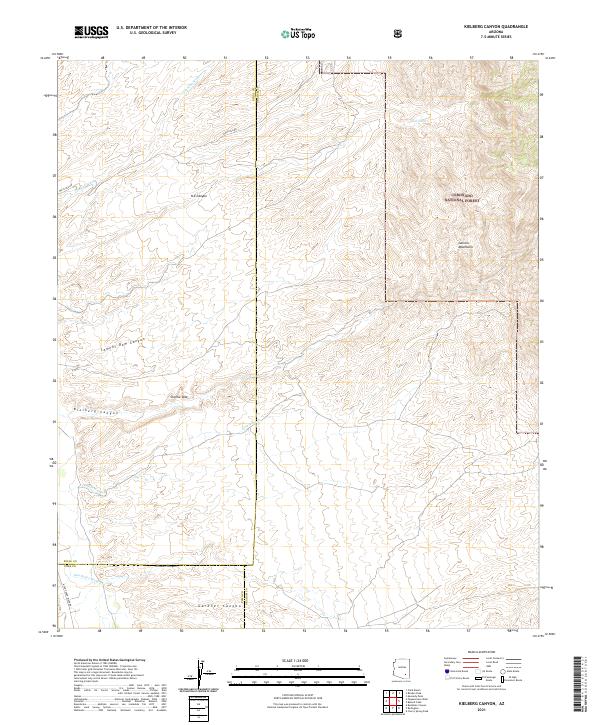 US Topo 7.5-minute map for Kielberg Canyon AZ