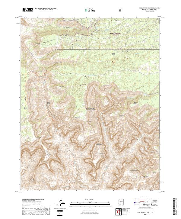 US Topo 7.5-minute map for King Arthur Castle AZ