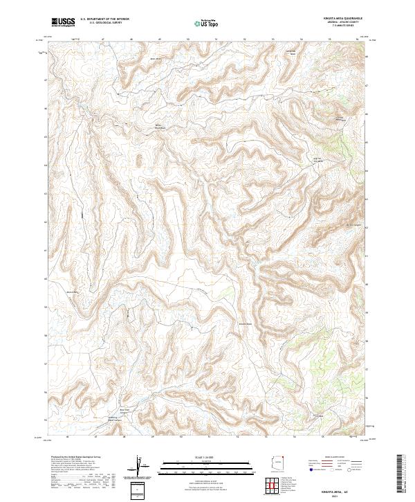 US Topo 7.5-minute map for Kinusta Mesa AZ