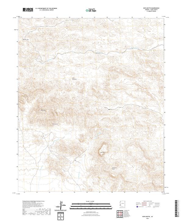 US Topo 7.5-minute map for Kofa Butte AZ