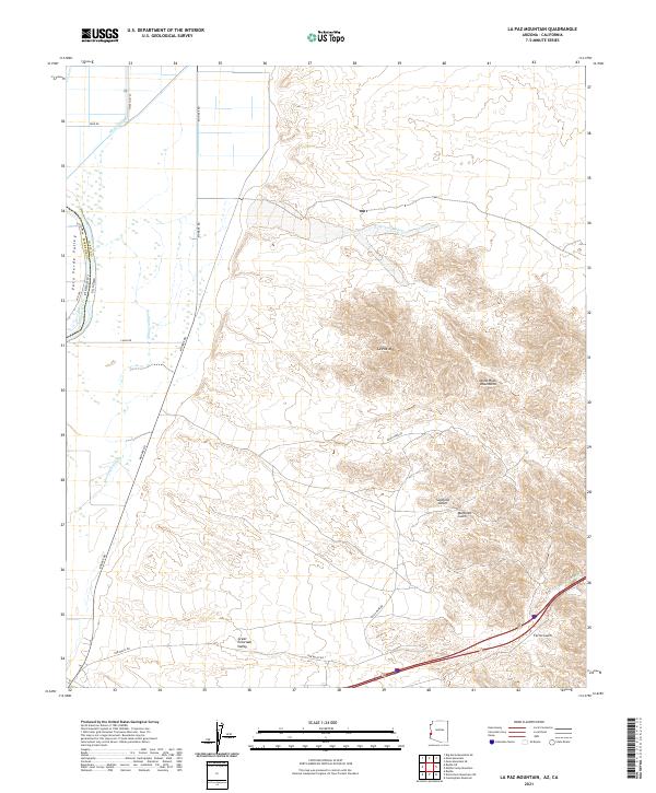 US Topo 7.5-minute map for La Paz Mountain AZCA