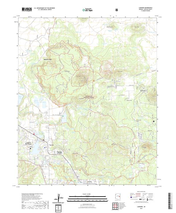 US Topo 7.5-minute map for Lakeside AZ