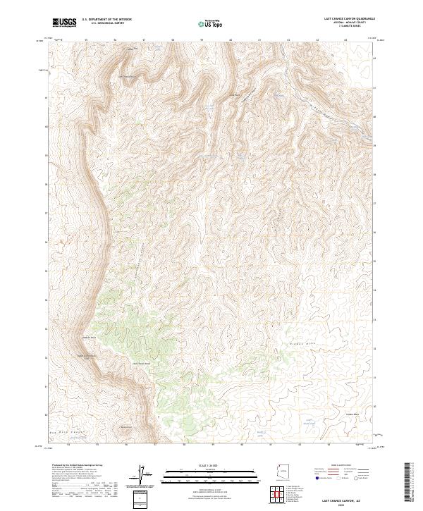 US Topo 7.5-minute map for Last Chance Canyon AZ