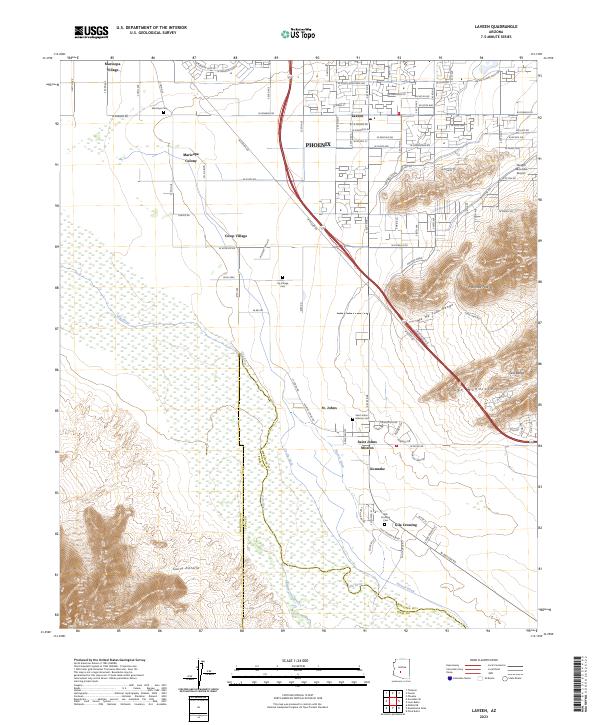 US Topo 7.5-minute map for Laveen AZ