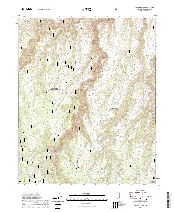 US Topo 7.5-minute map for Leonard Canyon AZ