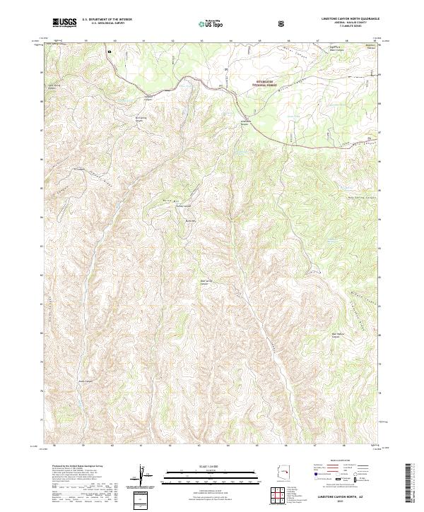 US Topo 7.5-minute map for Limestone Canyon North AZ
