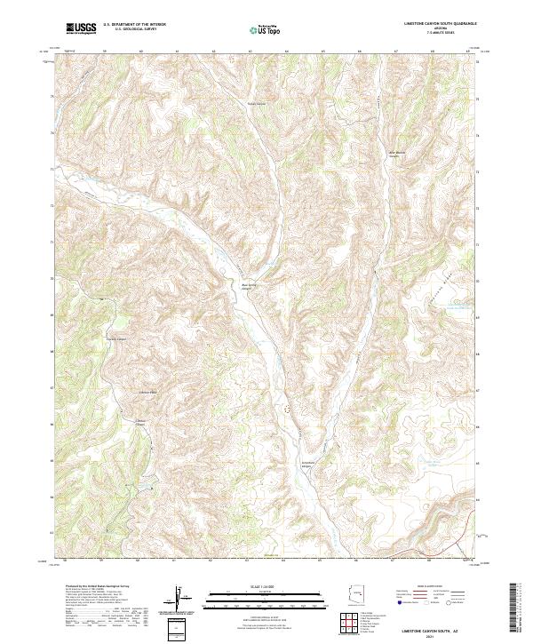 US Topo 7.5-minute map for Limestone Canyon South AZ