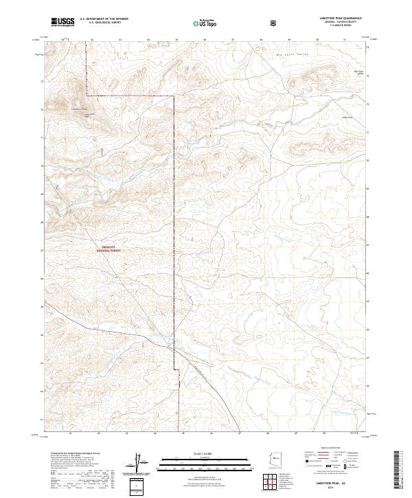 US Topo 7.5-minute map for Limestone Peak AZ