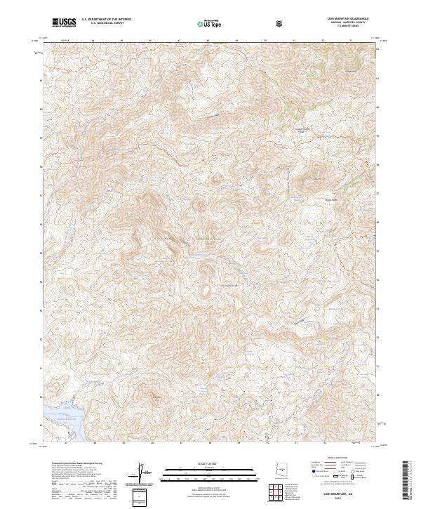 US Topo 7.5-minute map for Lion Mountain AZ