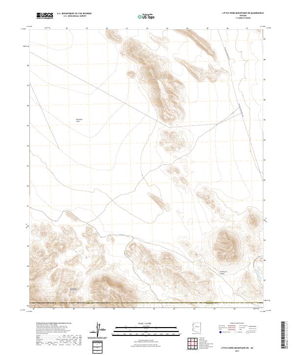 US Topo 7.5-minute map for Little Horn Mountains NE AZ