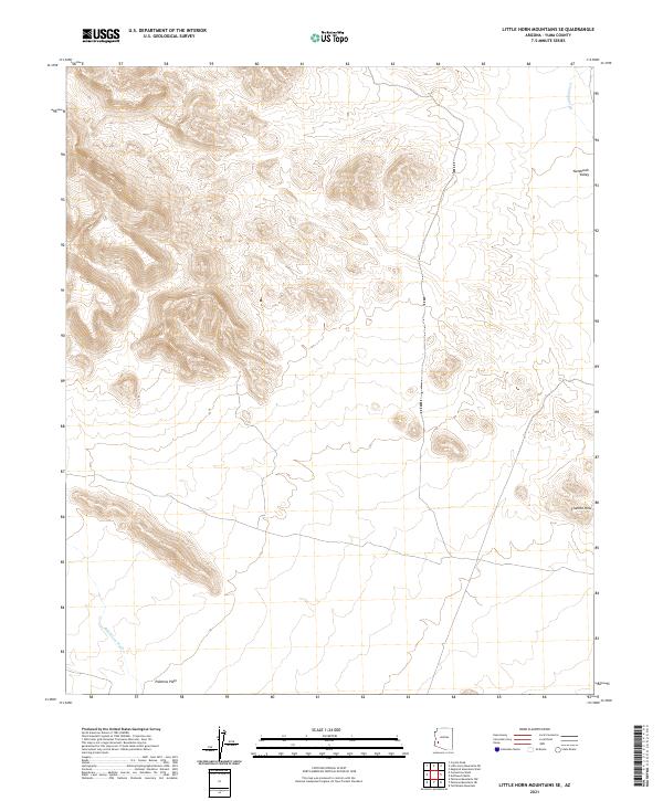 US Topo 7.5-minute map for Little Horn Mountains SE AZ