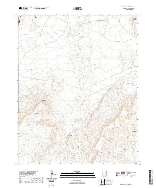 US Topo 7.5-minute map for Lizard Point AZUT – American Map Store