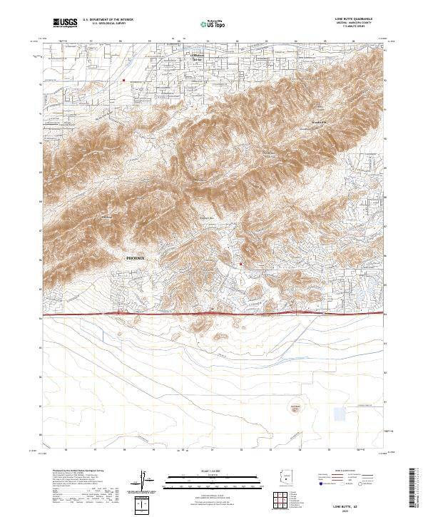 US Topo 7.5-minute map for Lone Butte AZ