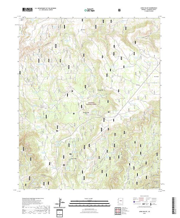 US Topo 7.5-minute map for Long Valley AZ
