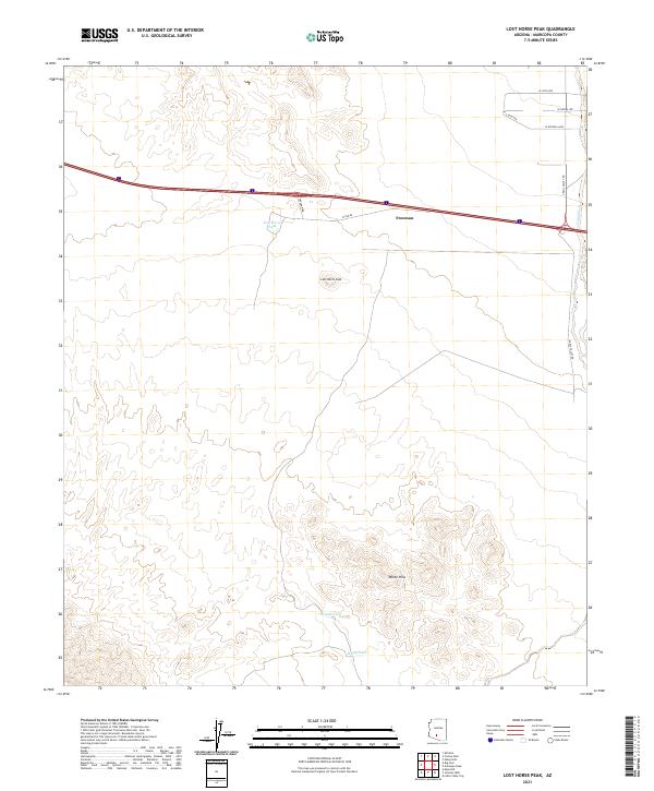 US Topo 7.5-minute map for Lost Horse Peak AZ