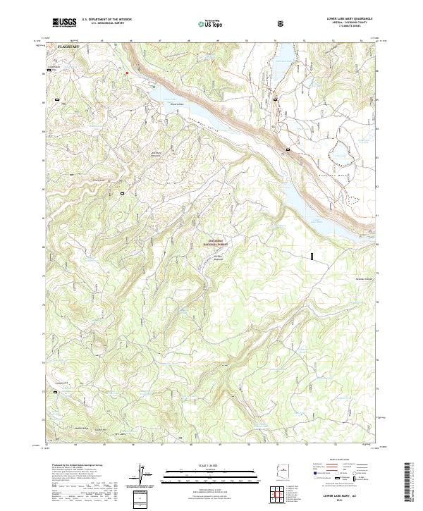US Topo 7.5-minute map for Lower Lake Mary AZ