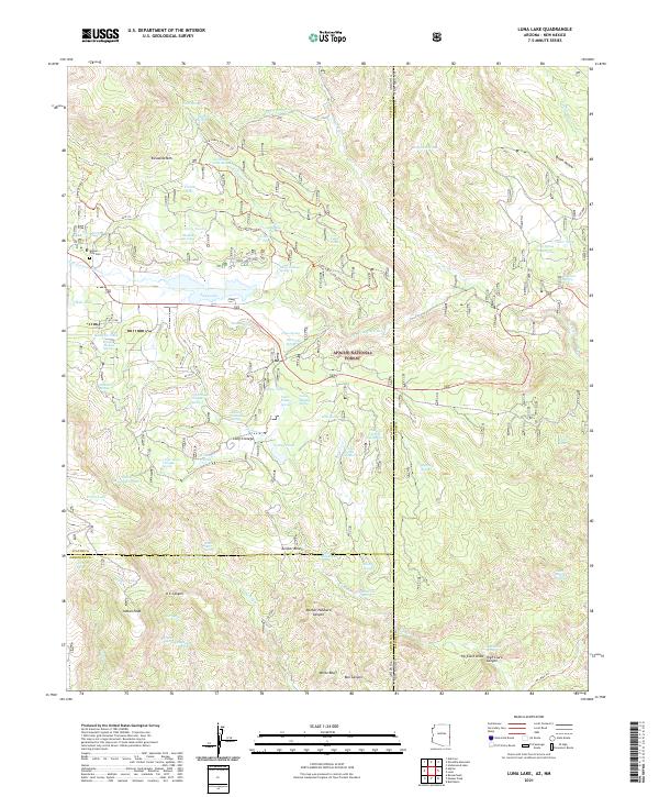 US Topo 7.5-minute map for Luna Lake AZNM
