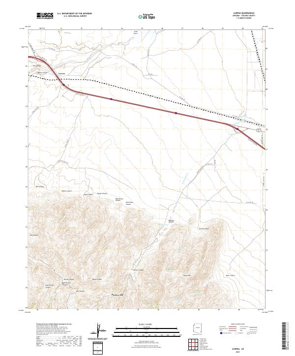US Topo 7.5-minute map for Luzena AZ