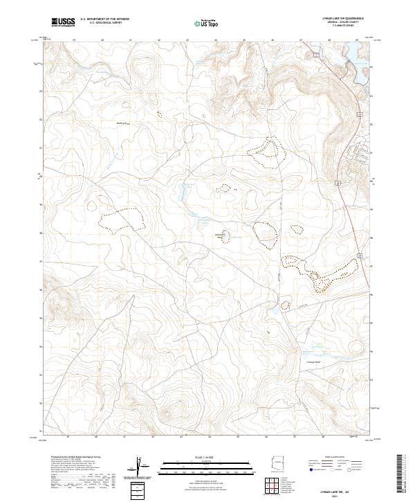 US Topo 7.5-minute map for Lyman Lake SW AZ