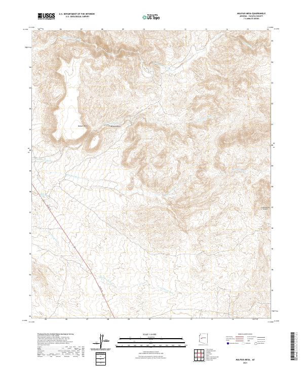 US Topo 7.5-minute map for Malpais Mesa AZ