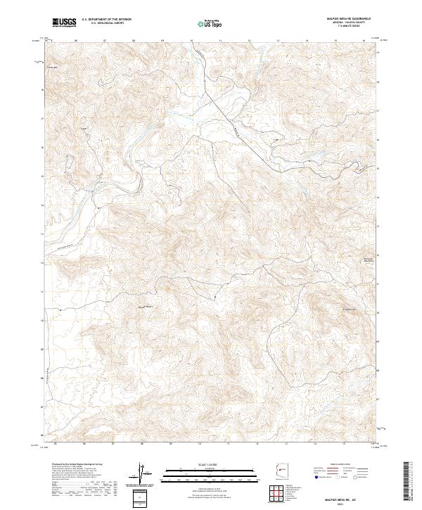 US Topo 7.5-minute map for Malpais Mesa NE AZ