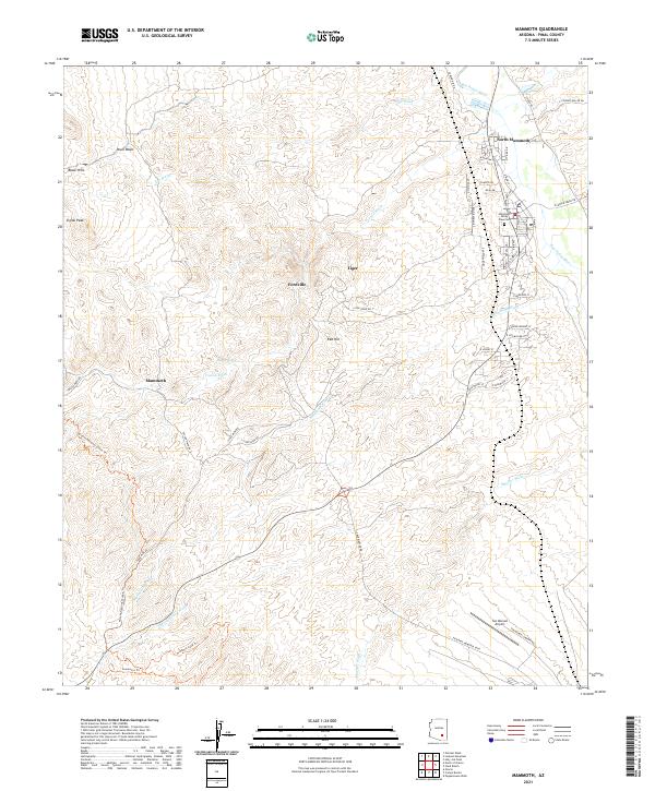 US Topo 7.5-minute map for Mammoth AZ