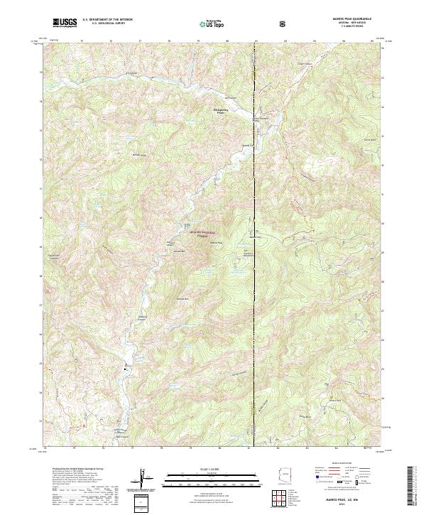 US Topo 7.5-minute map for Maness Peak AZNM