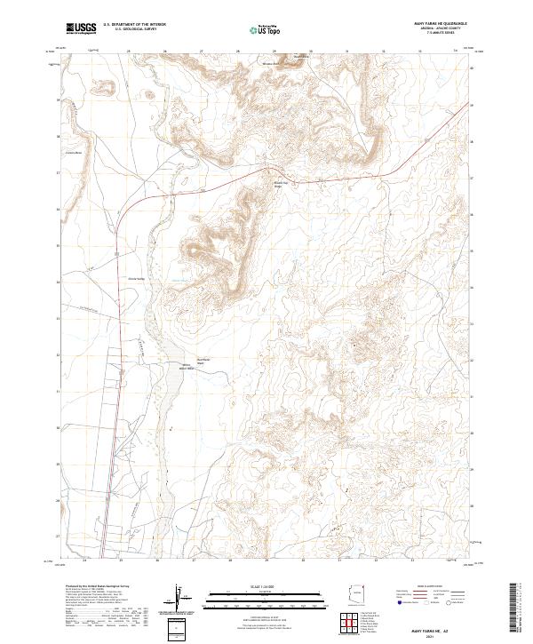 US Topo 7.5-minute map for Many Farms NE AZ