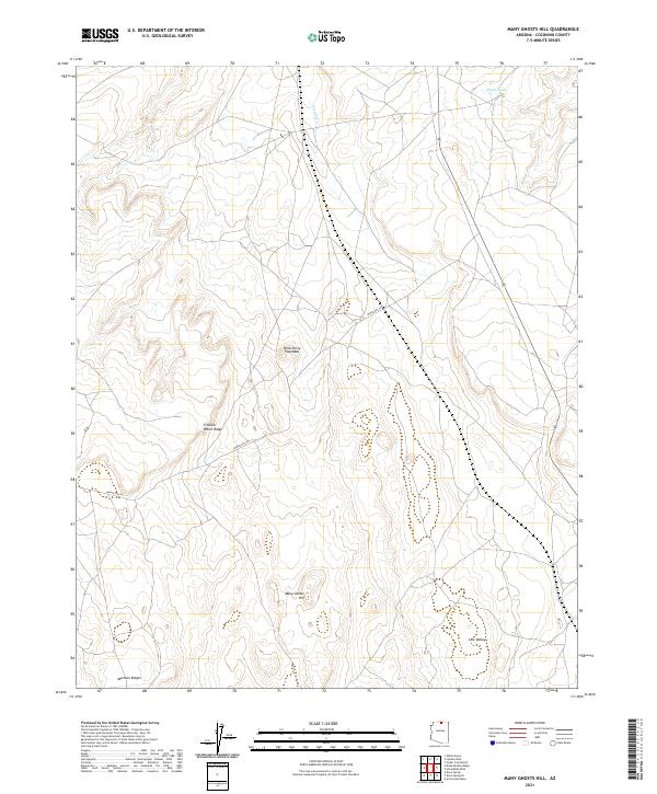 US Topo 7.5-minute map for Many Ghosts Hill AZ
