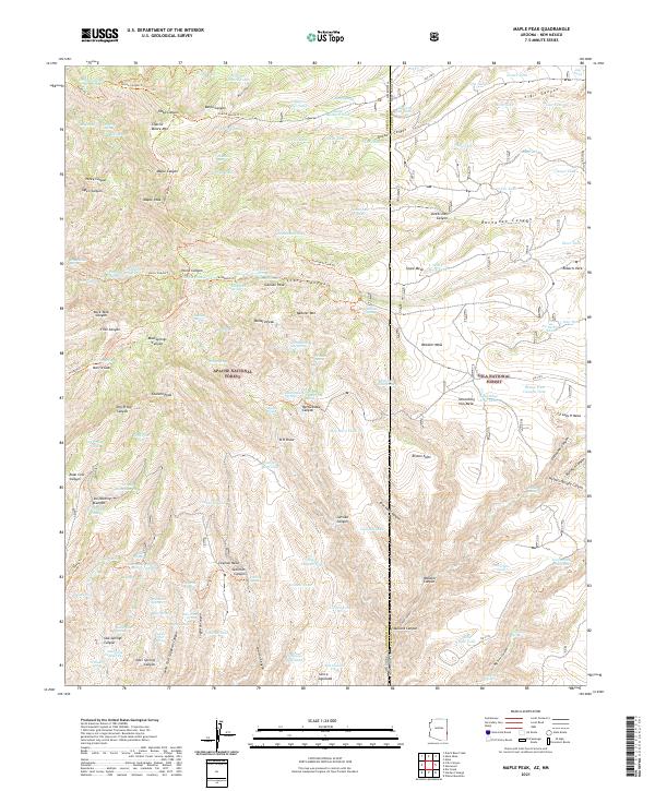 US Topo 7.5-minute map for Maple Peak AZNM