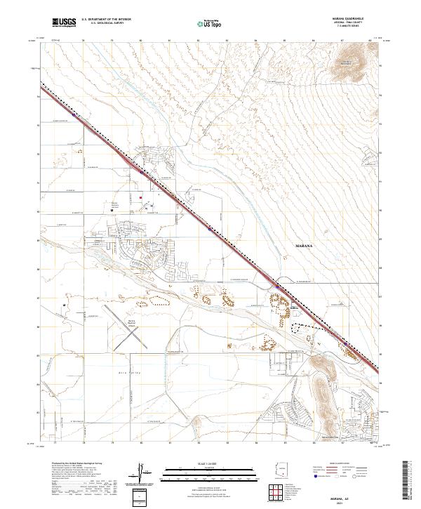 US Topo 7.5-minute map for Marana AZ