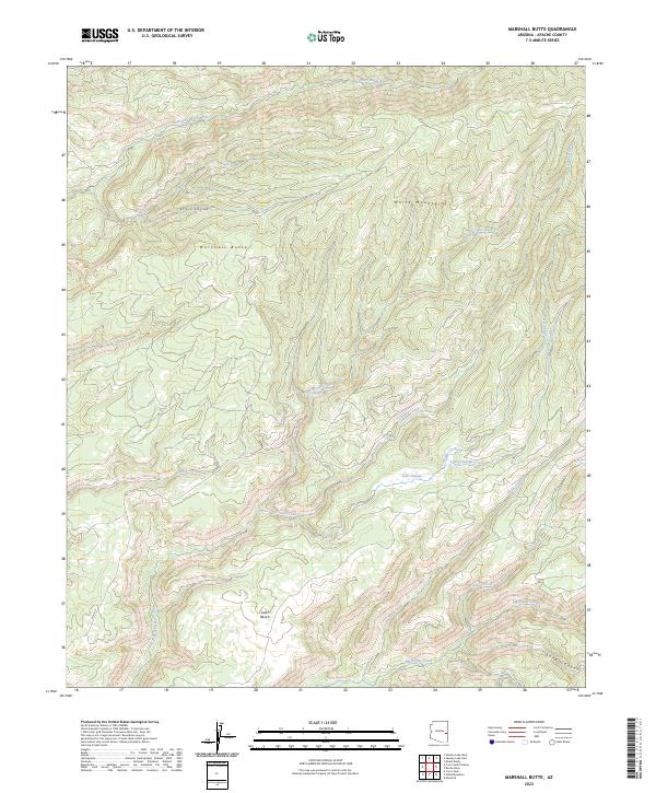 US Topo 7.5-minute map for Marshall Butte AZ