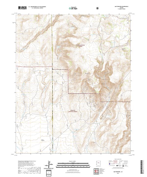 US Topo 7.5-minute map for Matterhorn AZ