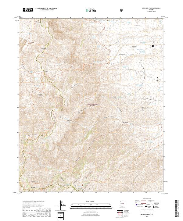 US Topo 7.5-minute map for Mazatzal Peak AZ