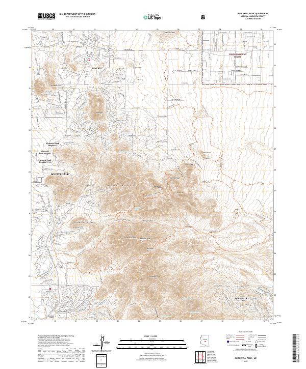 US Topo 7.5-minute map for McDowell Peak AZ