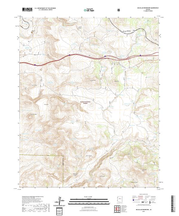 US Topo 7.5-minute map for McLellan Reservoir AZ