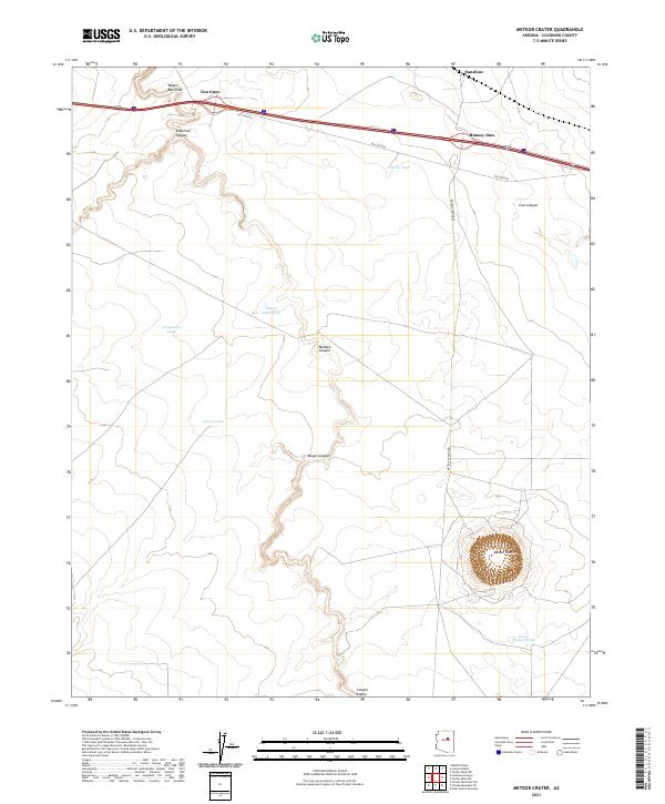 US Topo 7.5-minute map for Meteor Crater AZ