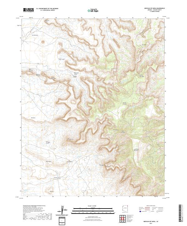 US Topo 7.5-minute map for Mexican Cry Mesa AZ