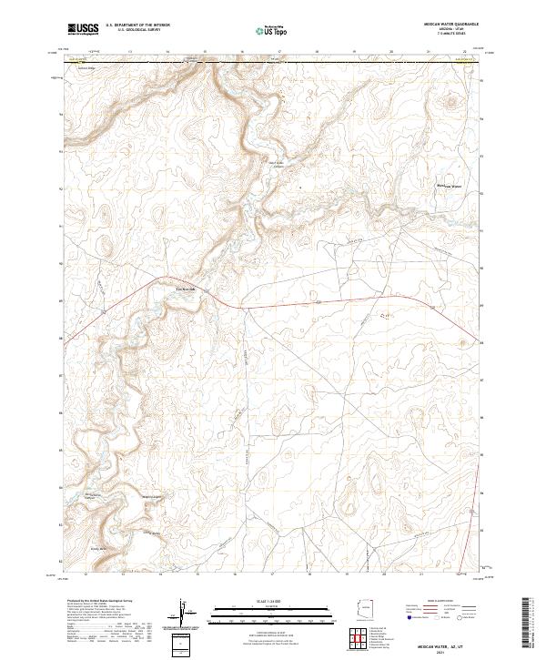 US Topo 7.5-minute map for Mexican Water AZUT
