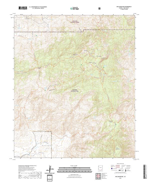 US Topo 7.5-minute map for Mica Mountain AZ