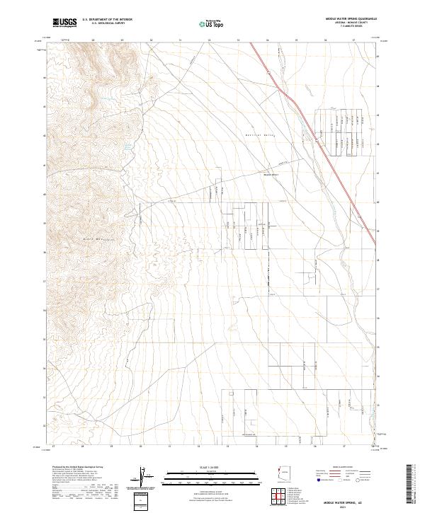 US Topo 7.5-minute map for Middle Water Spring AZ