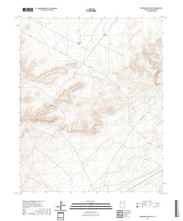US Topo 7.5-minute map for Milkweed Canyon SE AZ