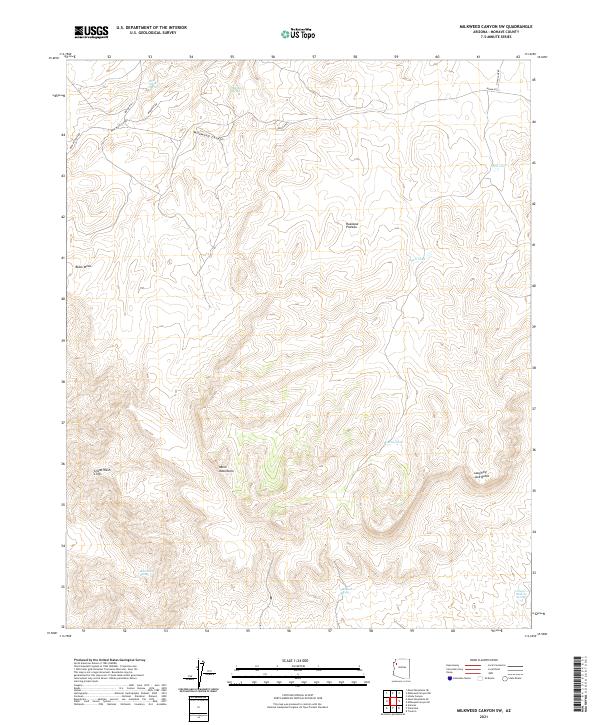 US Topo 7.5-minute map for Milkweed Canyon SW AZ